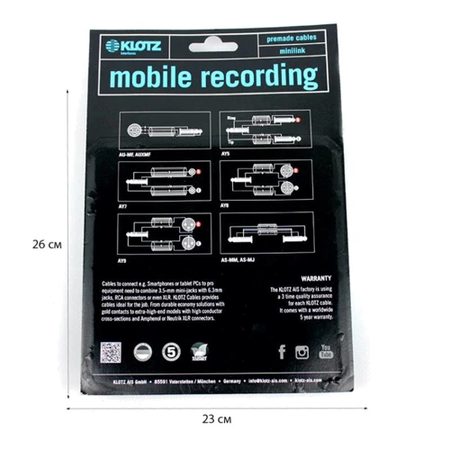 Кабель комутаційний Klotz AS-MM Stereo Cable Mini Jack 3 m
