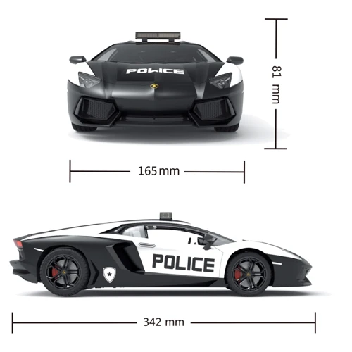 Автомобиль KS Drive на р/у Lamborghini Aventador Police (1:14, 2.4Ghz) (114GLPCWB): Максимальная скорость, км/ч 10