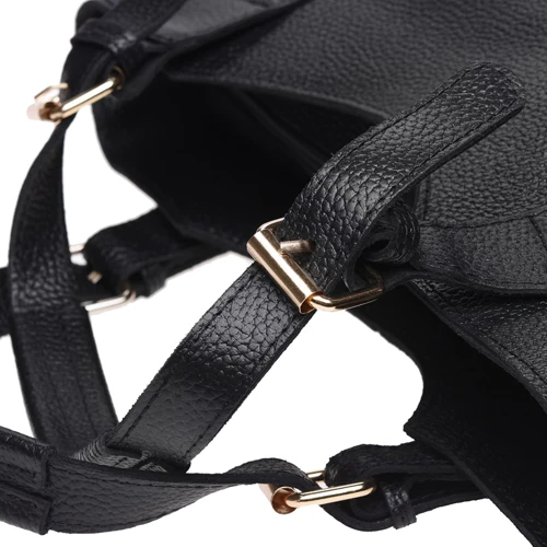 Жіноча сумка шоппер Ricco Grande чорна (1L848-black): Фактура матова, Зерниста