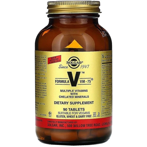 Solgar Formula V VM-75 Multiple Vitamins with Chelated Minerals 90 tabs Мультівітаміни і мінерали