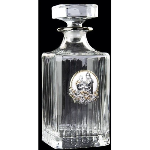 Набор водочной Boss Crystal серии Казаки графин с казаком 6 рюмок с овалами платина серебро золото (B77KOZ2PG) фото 2