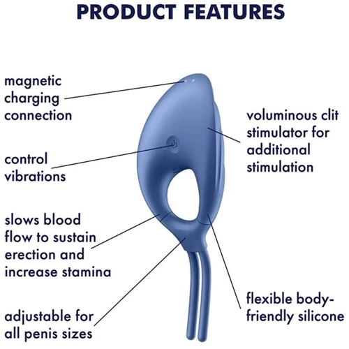 Віброкільце Satisfyer Swordsman blue