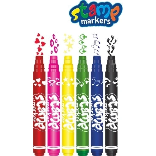 Фломастери Colorino-штампи 6 штук, (36122PTR): Тип На водній основі