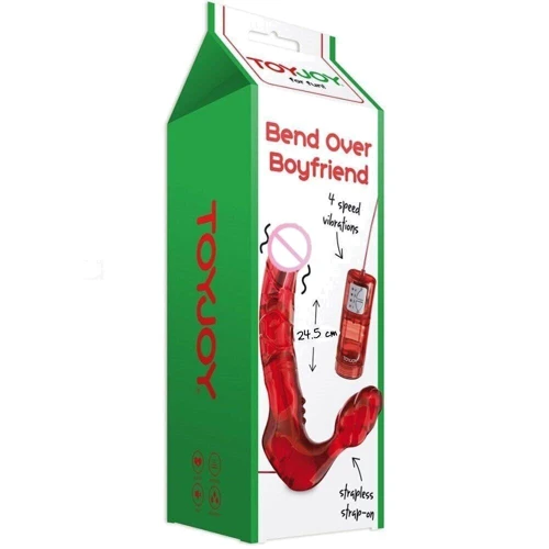 Без ременной вибро страпон Toy Joy Bend Over Boyfriend Red