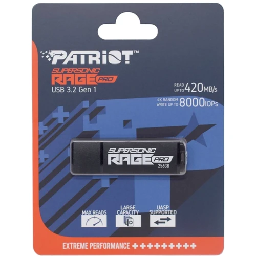 USB-флешка Patriot 256GB Supersonic Rage Pro USB 3.2 (PEF256GRGPB32U): Максимальная скорость чтения, МБ/с 420