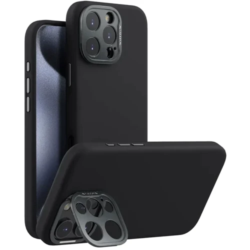 Чехол для iPhone Nillkin Silicone LensWing Prop Magnetic Black for iPhone 16 Pro