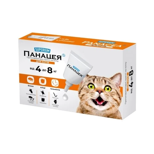 Противопаразитарные капли Superium Panacea на холку для котов 4-8 кг (9135)
