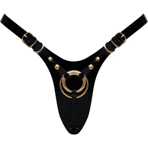 Трусики для страпону Strap-On-Me Leatherette Harness Fabulous - One Size - Black Glossy: undefined undefined