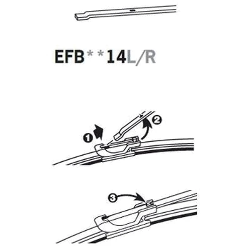 Двірник безкаркасний TRICO ExactFit Flat (650мм) EFB6514L: Конструкція безкаркасні
