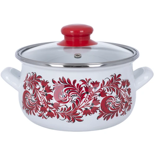 Кастрюля Infinity Red flowers 22см (4.8л) (6415015)