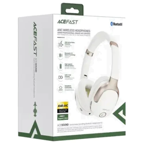 Наушники Acefast H2 Milky White: Тип конструкции полноразмерные