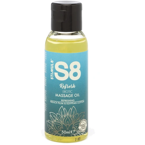 S8 Massage Oil масло для еротичного масажу, 50 мл, французька зливу і єгипетський хлопок