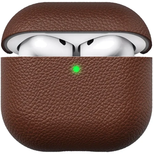 Чохол KeyBudz Artisan Series Leather Natural Brown (AP4_S3_NBN) для Apple AirPods 4