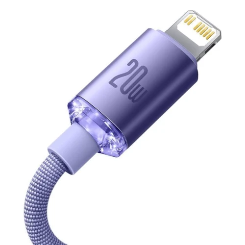 Кабель Baseus Cable USB-C to Lightning Crystal Shine 20W 1.2m Purple (CAJY000205) фото 3