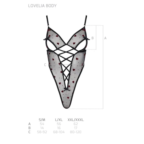 Эротическое боди Passion LOVELIA BODY black XXL/XXXL
