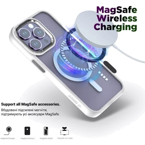 Чехол для iPhone ArmorStandart Unit MagSafe Matte Clear Silver for iPhone 14 Pro (ARM70437): Материалы Силикон