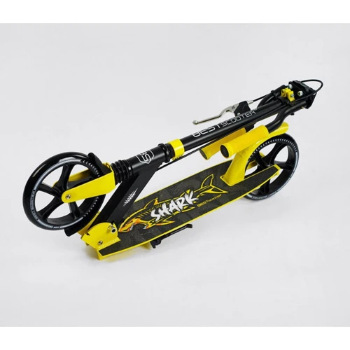 Детский двухколесный самокат с ручным тормозом Best Scooter Shark Желтый (36022) фото 7