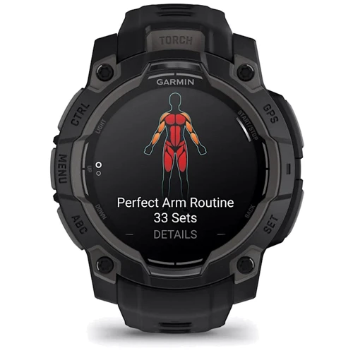 Смарт-годинник Garmin Instinct 3 AMOLED 45mm Black with Black Band (010-02936-00): Фітнес-функції Подсчет калорий, Секундомер, GPS-модуль, Пульсоксиметр, Альтиметр, Пульсометр, Шагомер