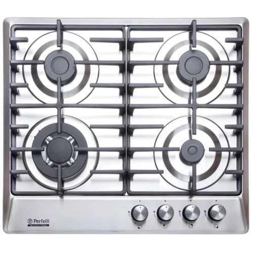 Варочная поверхность газовая Perfelli HGM 61690 I: Рабочая поверхность нержавеющая сталь