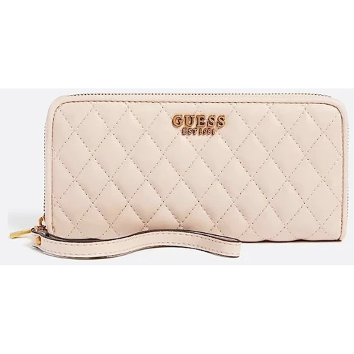 Жіночий гаманець GUESS MAILA SLG LARGE ZIP AROUND бежево-рожевий (SWQB8661460-NUD)