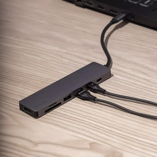 Адаптер Proove Adapter Iron Link USB-C to 2xUSB-C+2xUSB3.0+HDMI Silver (HBIL00222024): Интерфейс подключения USB-C