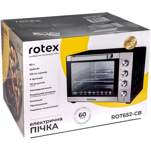 Электродуховка настольная Rotex ROT652-CB: Количество режимов нагрева (работы) 6