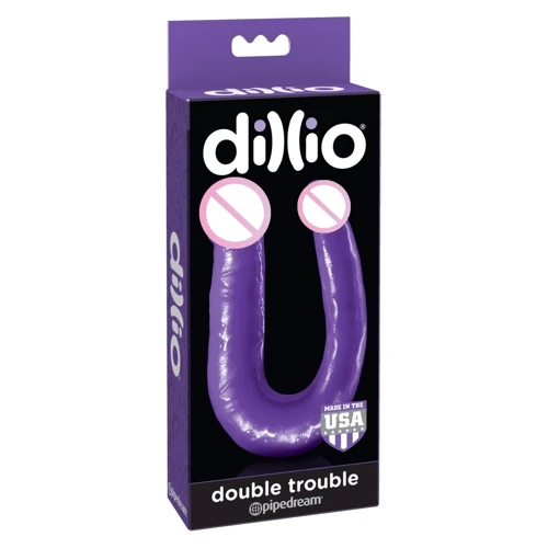 Pipedream Double Trouble 10 Inch - двусторонний фаллоимитатор, 25х3.2 см, пурпурный