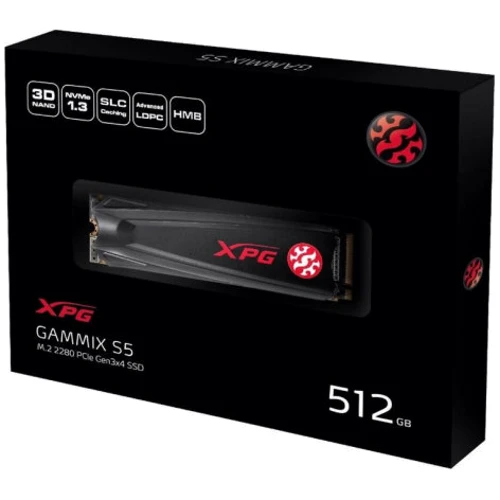 ADATA XPG Gammix S5 512 GB (AGAMMIXS5-512GT-C): Интерфейс подключения M.2 (PCI-E)