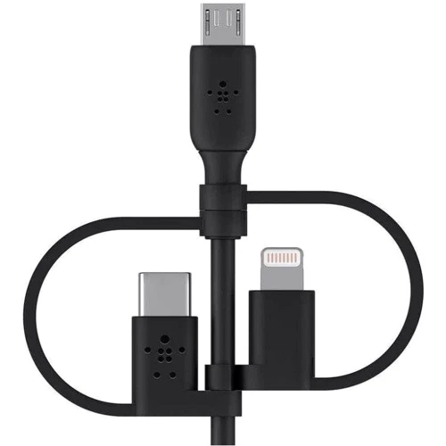 Кабель Belkin USB Cable to Micro USB/Lightning/Type-C Boost Charge 1м Black (CAC001bt1MBK): Длина 1 м
