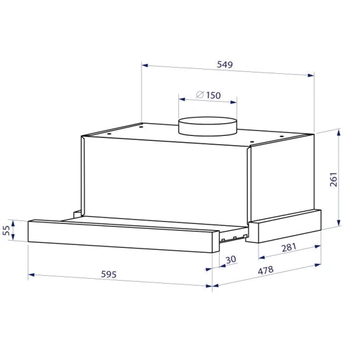 Вытяжка Minola HTLS 6734 BL 1100 LED GLASS