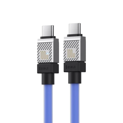 Кабель Baseus USB-C to USB-C CoolPlay Series 100W 1m Blue (CAKW000203) фото 3