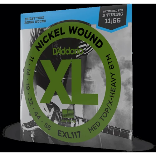 Струна для гитар Струны для электрогитар D'ADDARIO EXL117 XL NICKEL WOUND MEDIUM TOP/EXTRA HEAVY BOTTOM (11-56): Тип Комплект струн