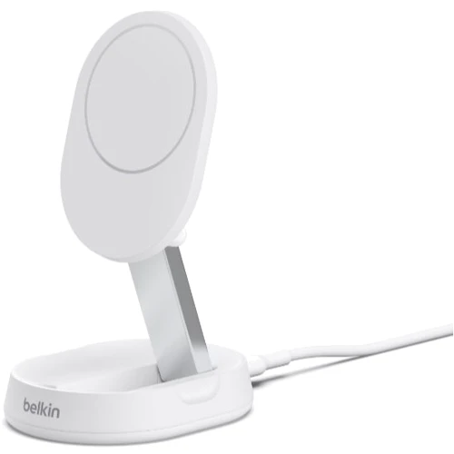 Зарядний пристрій Belkin Wireless Charger Magnetic Stand 15W White (WIA008VFWH) для iPhone 16 I 15 I 14 I 13 I 12 series