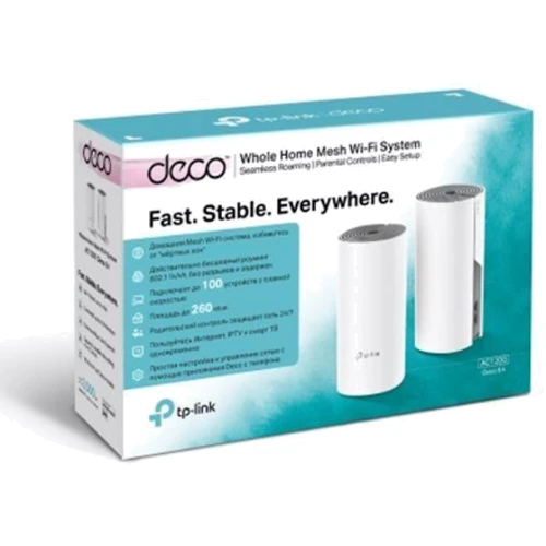 Маршрутизатор Wi-Fi TP-Link Deco E4 (2-pack): Тип антенны внутренняя
