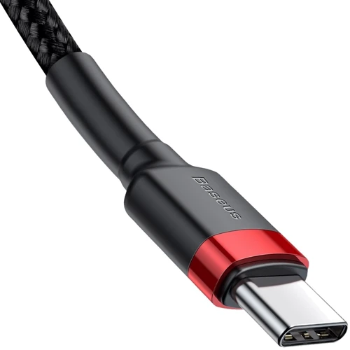 Кабель Baseus Cable USB-C to USB-C Cafule PD 60W 1m Red/Black (CATKLF-G91): Длина 1 м