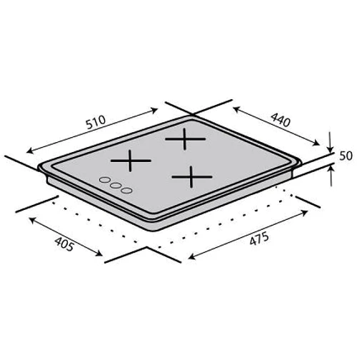 Варочная поверхность Ventolux HG430-G3G CEST (BK): Количество конфорок 3