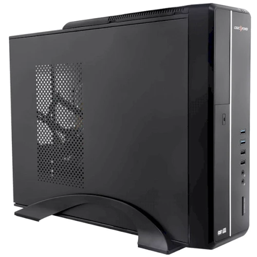 Корпус Logicpower S602 BS Slim 400w 8см, кардридер, 2хUSB2.0, 2хUSB3.0, Black