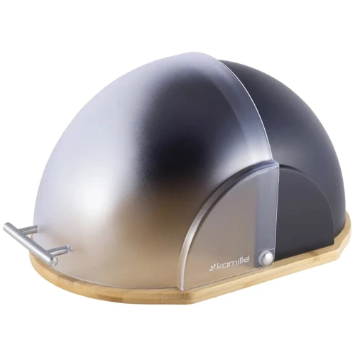Хлебница Kamille 36.5 х 26.5 х 19 см черная (KM-1100-BK)