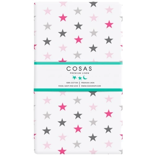 Комплект постельного белья Cosas Ranfors Rose Stars Grey Rose детский на резинке 110х140 см (Ranfors_Rose_StarsGreyRose_140)