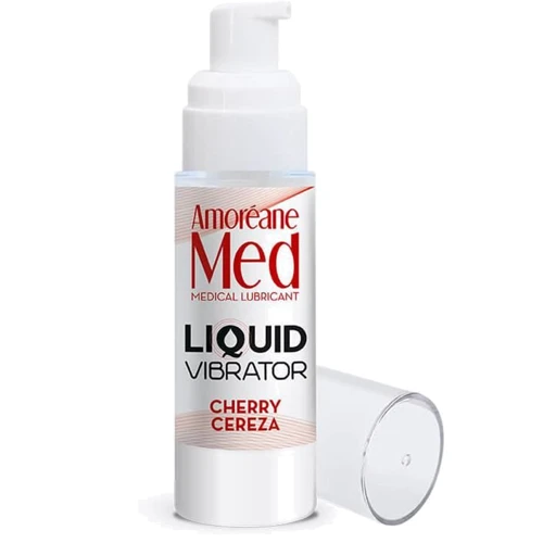 Лубрикант с эффектом вибрации Amoreane Med Liquid Vibrator Cherry (30 мл)