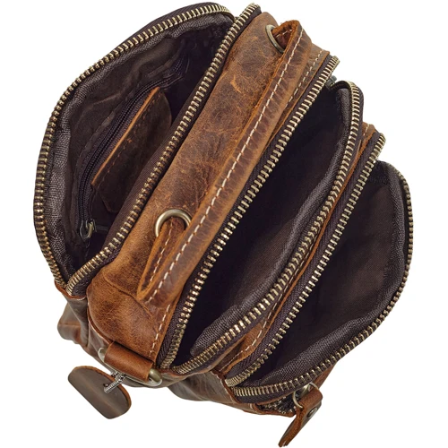 Чоловіча сумка через плече Buffalo Bags коричнева (SHIT1171-brown): Фактура Гладкая, Матовая