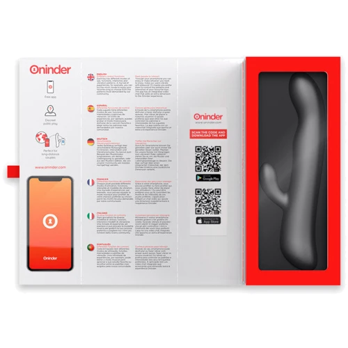 Смарт вибратор-кролик Oninder Vibration & Rotation с подвижной головкой Вlack
