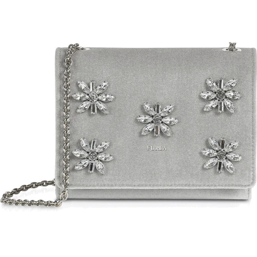 Женская сумка кросс боди Furla Viva Mini Pochette серебристая (1045833)