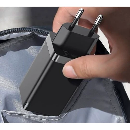 Зарядний пристрій Baseus Wall Charger GaN2 2xUSB-C+USB 65W Black with USB-C Cable (CCGAN2P-B01) фото 12