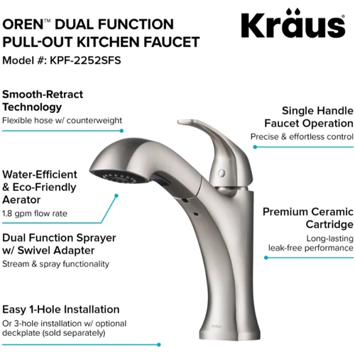 Смеситель для кухонной мойки Kraus KPF-2252SFS