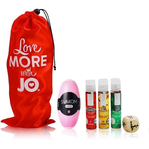 Набор для двоих «Сочный фрукт»: 3 вкусовые смазки System JO, яйцо-мастурбатор, кубик с позами: Производитель System Jo