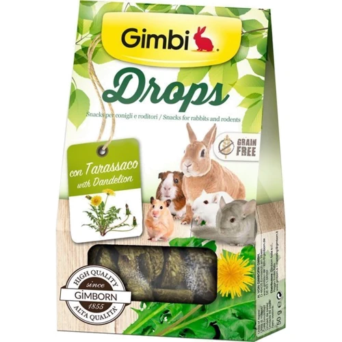 Лакомство GimBi Дропсы с одуванчиком для грызунов 50 г