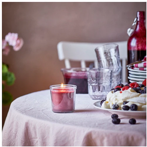 Ароматическая свеча в стекле ІКЕА Stortskon 20 часов Красный (80502111)