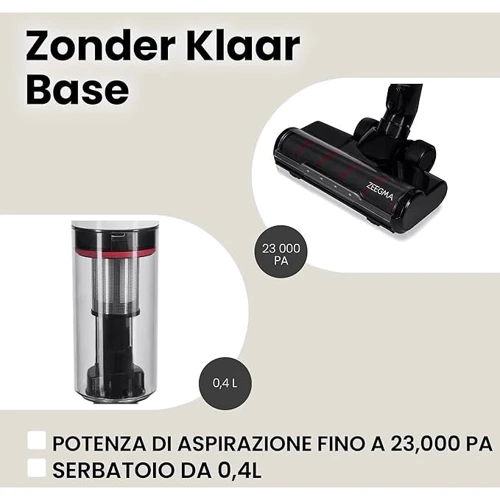 Пылесос Zeegma ZONDER KLAAR BASE: Емкость пылесборника 0.4 л