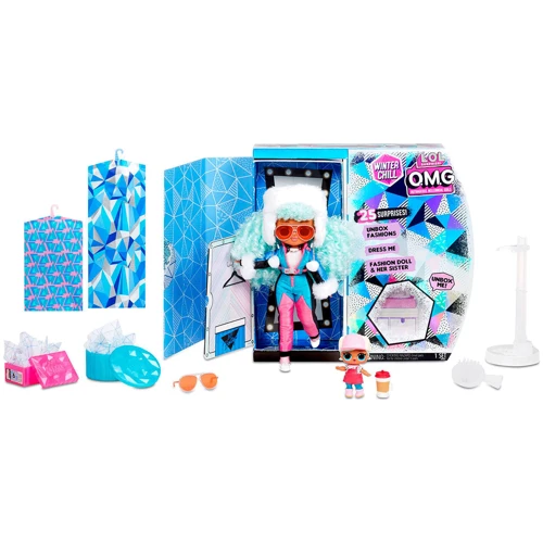 Ігровий набір з лялькою L.O.L. SURPRISE! серії "O.M.G Winter Chill" - крижана ЛЕДІ (570240): Особливості Сюрприз, З підставкою, На шарнірах